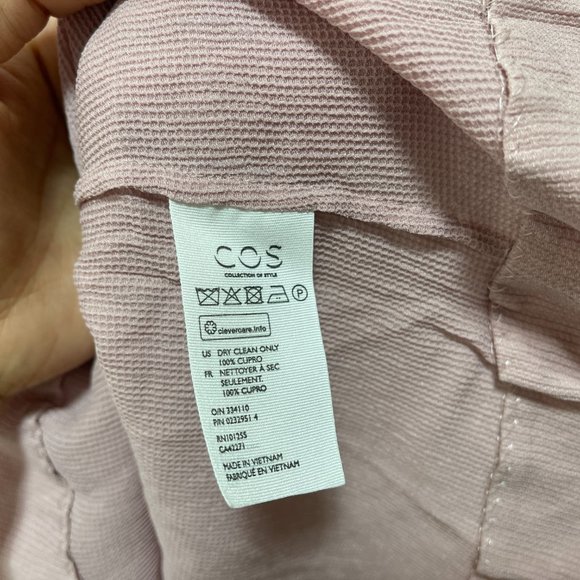 COS Cross Over Front V-neck Pale Pink Blouse sz 4 - Picture 7 of 12